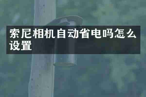 相机自动省电吗怎么设置