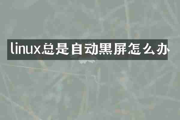 linux总是自动黑屏怎么办
