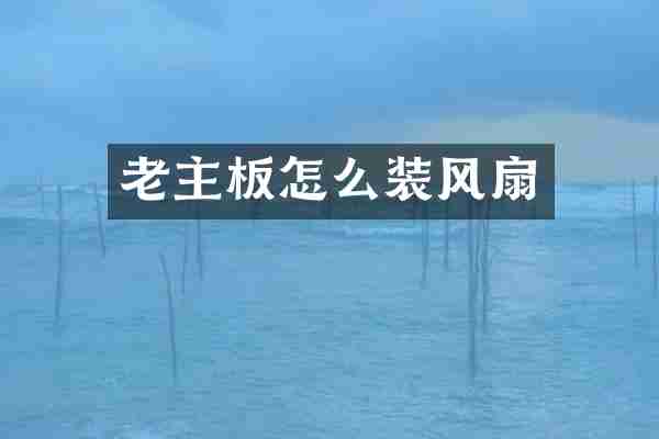 老主板怎么装风扇