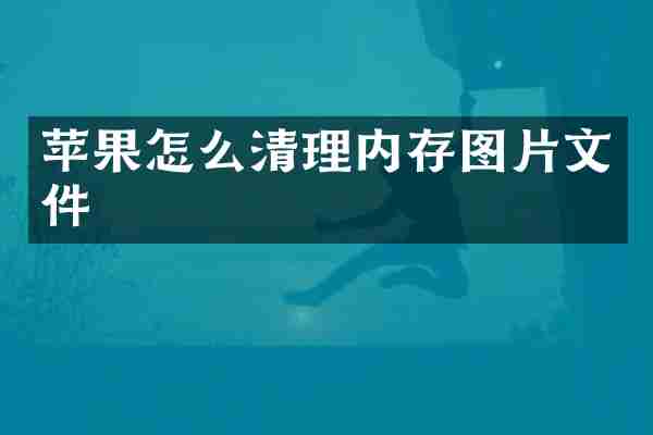 苹果怎么清理内存图片文件