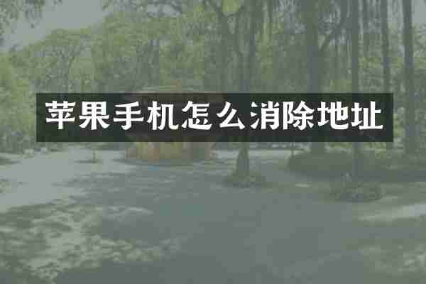 苹果手机怎么消除地址