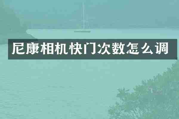 尼康相机快门次数怎么调