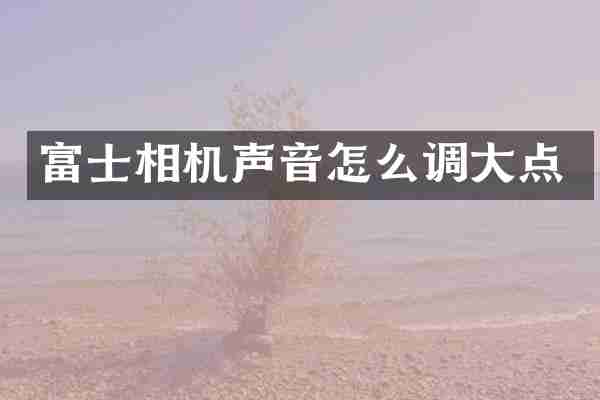 富士相机声音怎么调大点