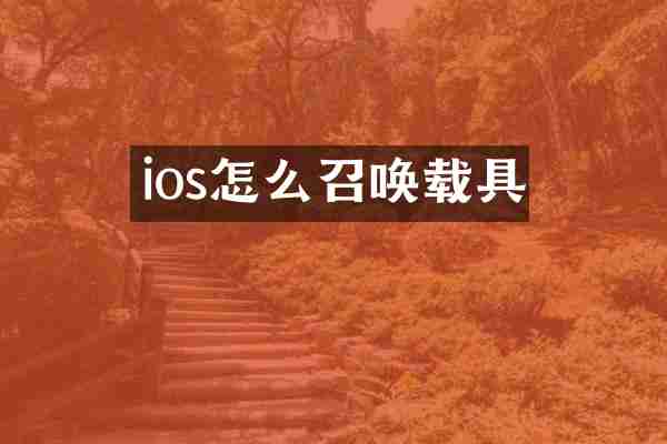 ios怎么召唤载具