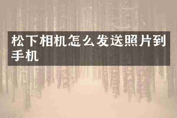 松下相机怎么发送照片到手机