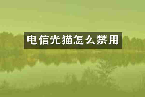 电信光猫怎么禁用