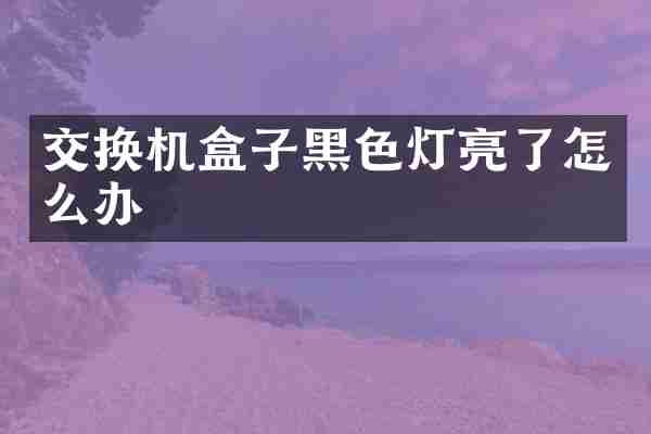 交换机盒子黑色灯亮了怎么办