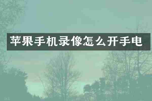 苹果手机录像怎么开手电