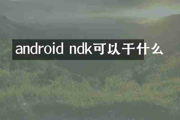 android ndk可以干什么