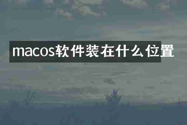 macos软件装在什么位置