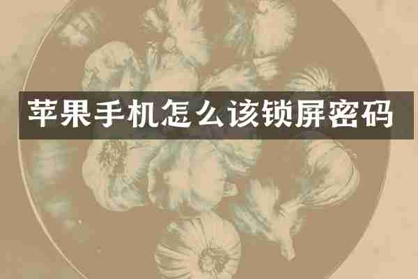 苹果手机怎么该锁屏密码