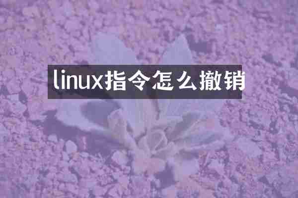 linux指令怎么撤销