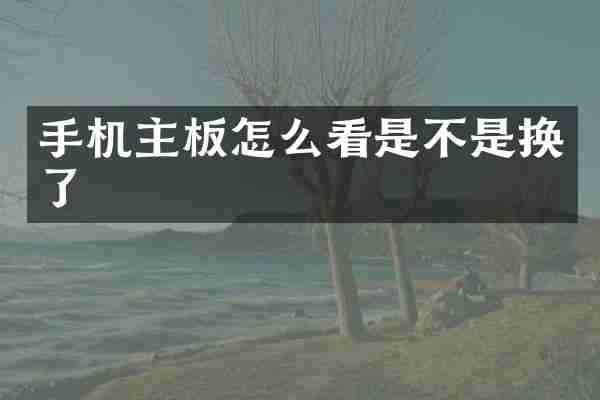 手机主板怎么看是不是换了