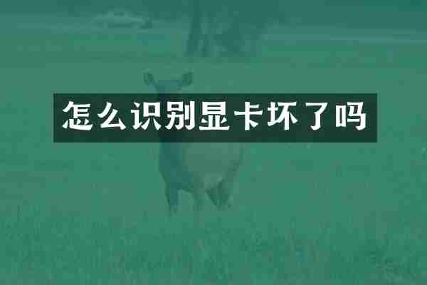 怎么识别显卡坏了吗