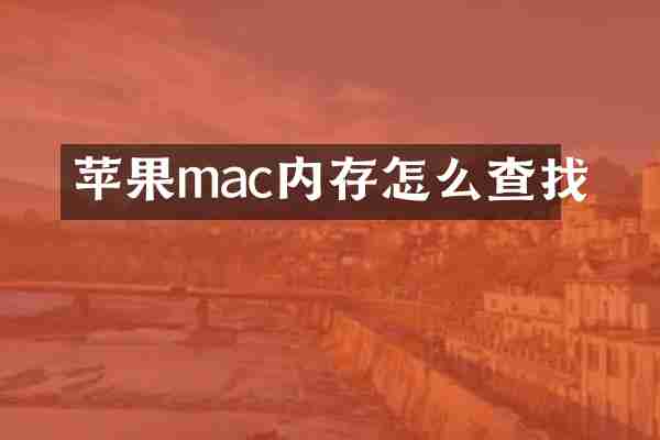苹果mac内存怎么查找