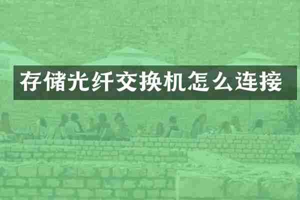 存储光纤交换机怎么连接