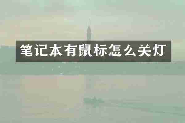 笔记本有鼠标怎么关灯