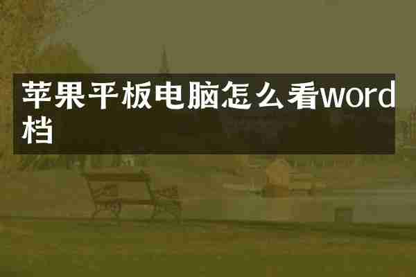 苹果平板电脑怎么看word文档