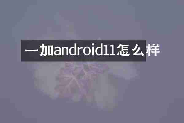 一加android11怎么样