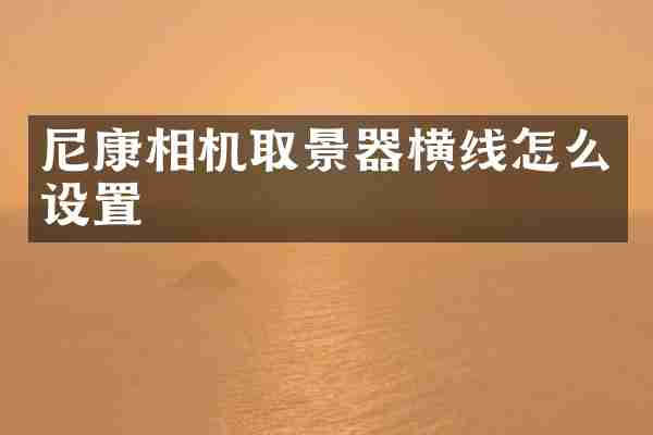 尼康相机取景器横线怎么设置
