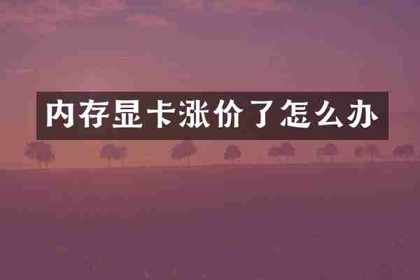 内存显卡涨价了怎么办