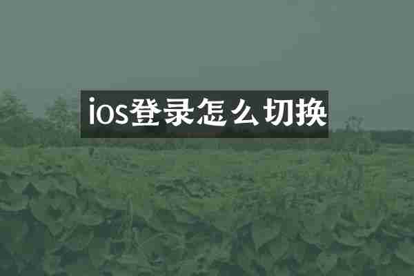 ios登录怎么切换
