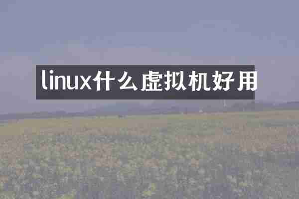 linux什么虚拟机好用