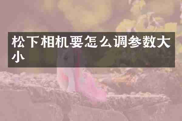 相机要怎么调参数大小