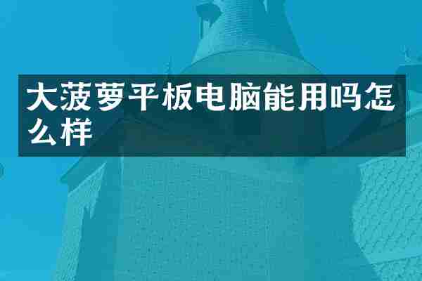 大菠萝平板电脑能用吗怎么样