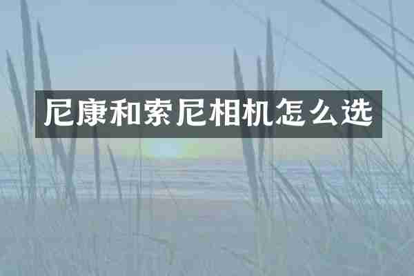 尼康和相机怎么选