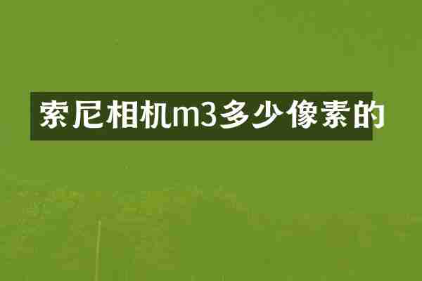 索尼相机m3多少像素的