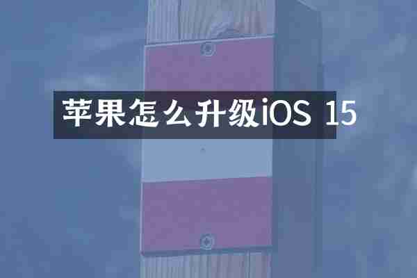 苹果怎么升级iOS 15