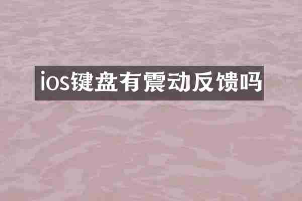 ios键盘有震动反馈吗