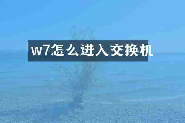 w7怎么进入交换机