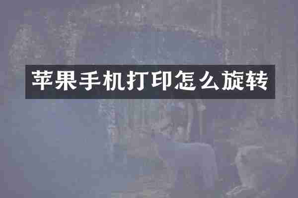 苹果手机打印怎么旋转
