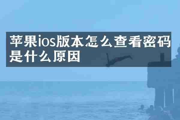 苹果ios版本怎么查看密码是什么原因