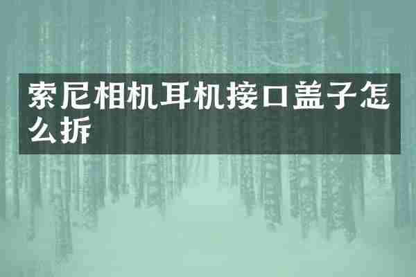 索尼相机耳机接口盖子怎么拆