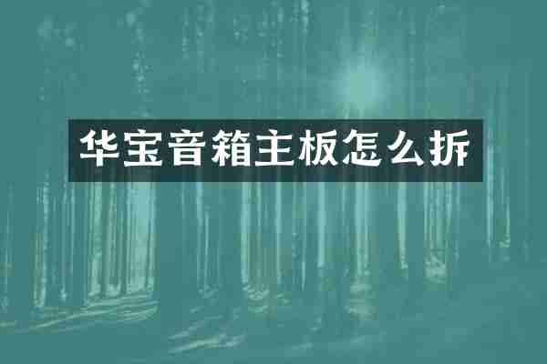 华宝音箱主板怎么拆