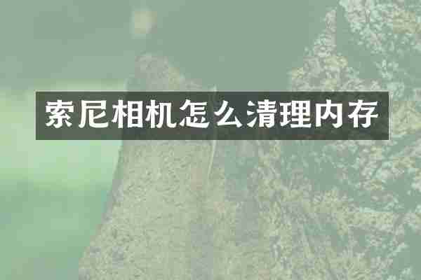 索尼相机怎么清理内存