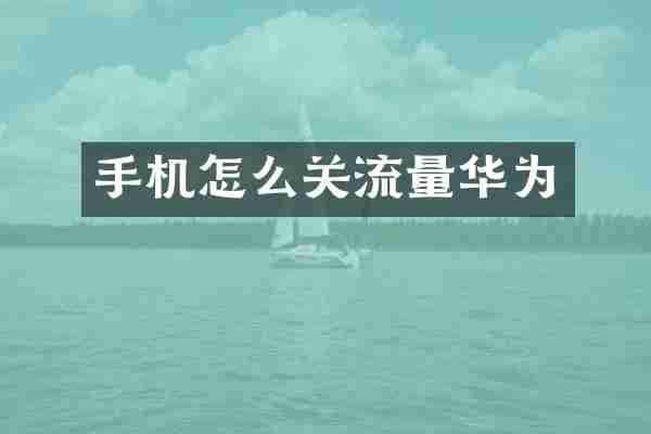 手机怎么关流量华为