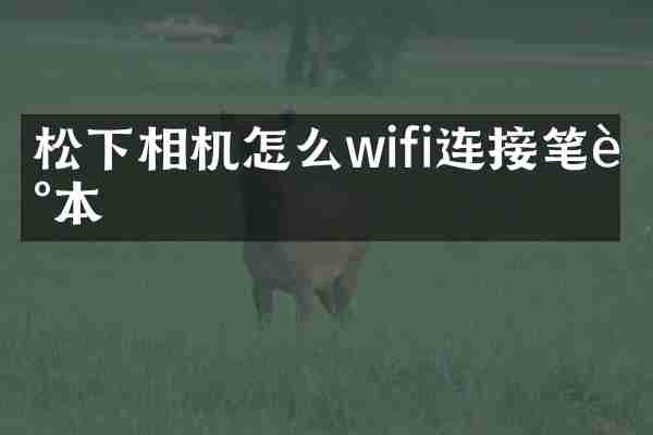 相机怎么wifi连接笔记本