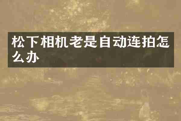 相机老是自动连拍怎么办
