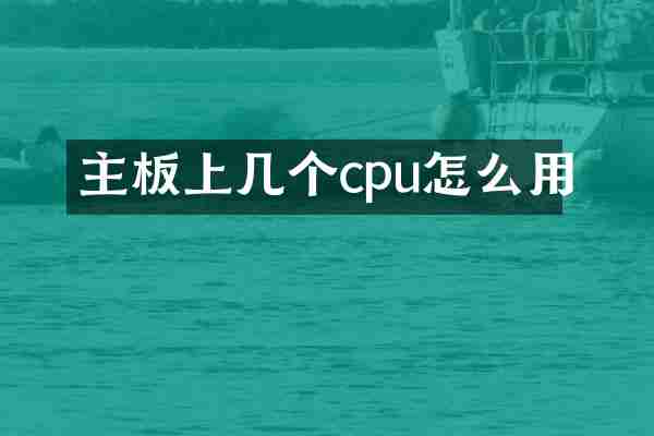 主板上几个cpu怎么用