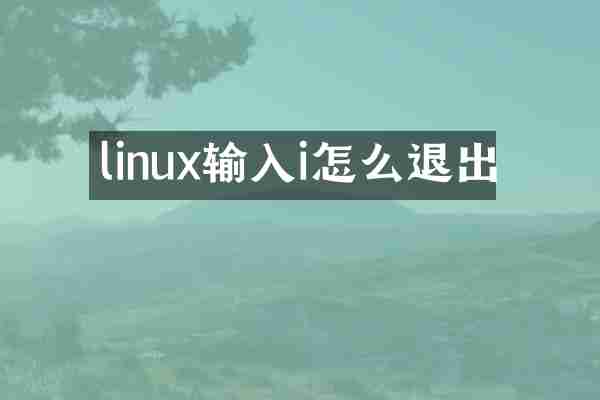 linux输入i怎么退出