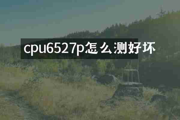 cpu6527p怎么测好坏