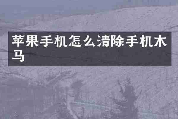 苹果手机怎么清除手机木马
