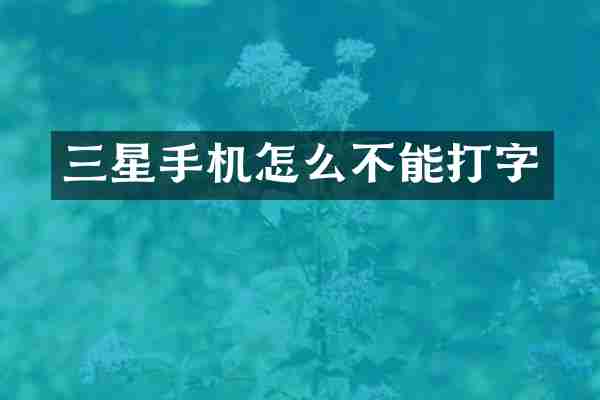 三星手机怎么不能打字