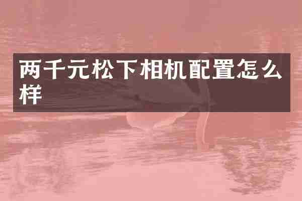 两千元相机配置怎么样