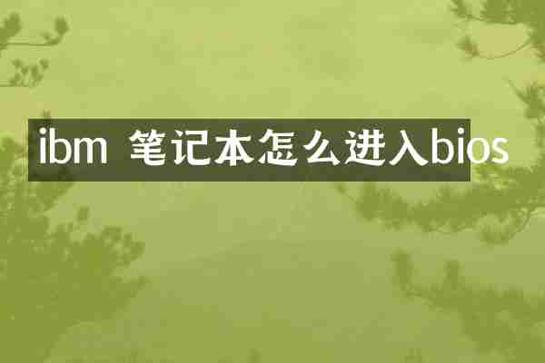 ibm 笔记本怎么进入bios