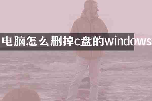 电脑怎么删掉c盘的windows